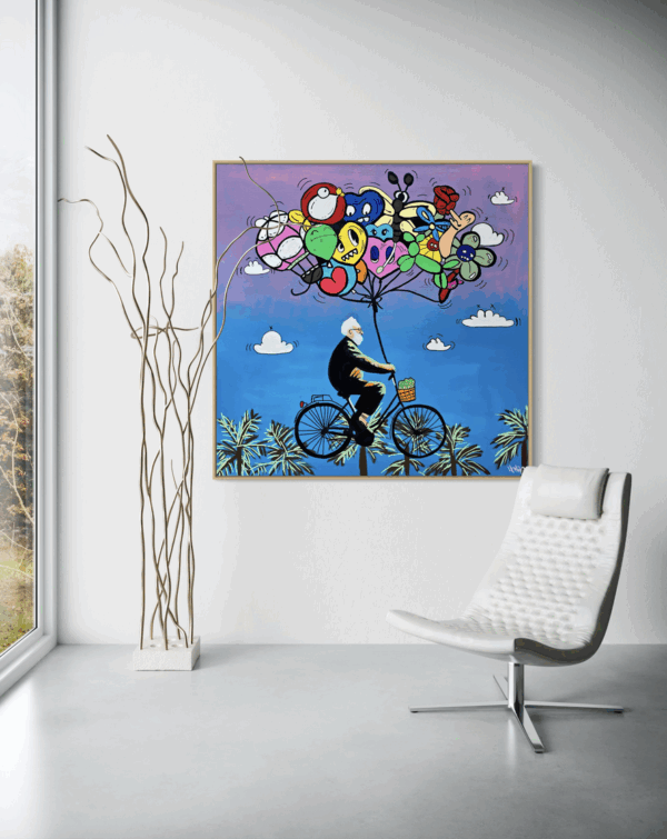 "Pursuit of Happiness" canvas art displayed on wall